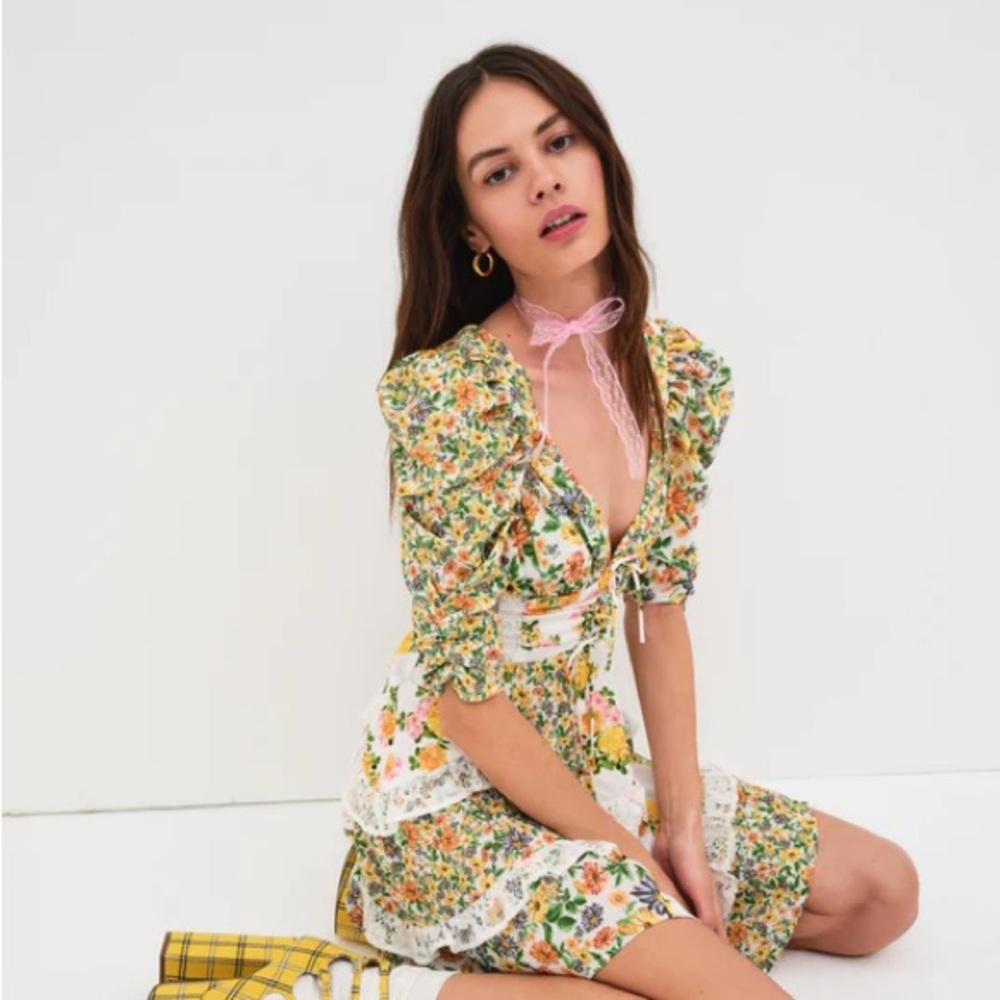 For Love & Lemons Rosalyn Mini Dress